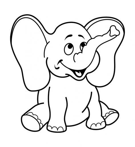 sketsa mewarnai gambar hewan gajah