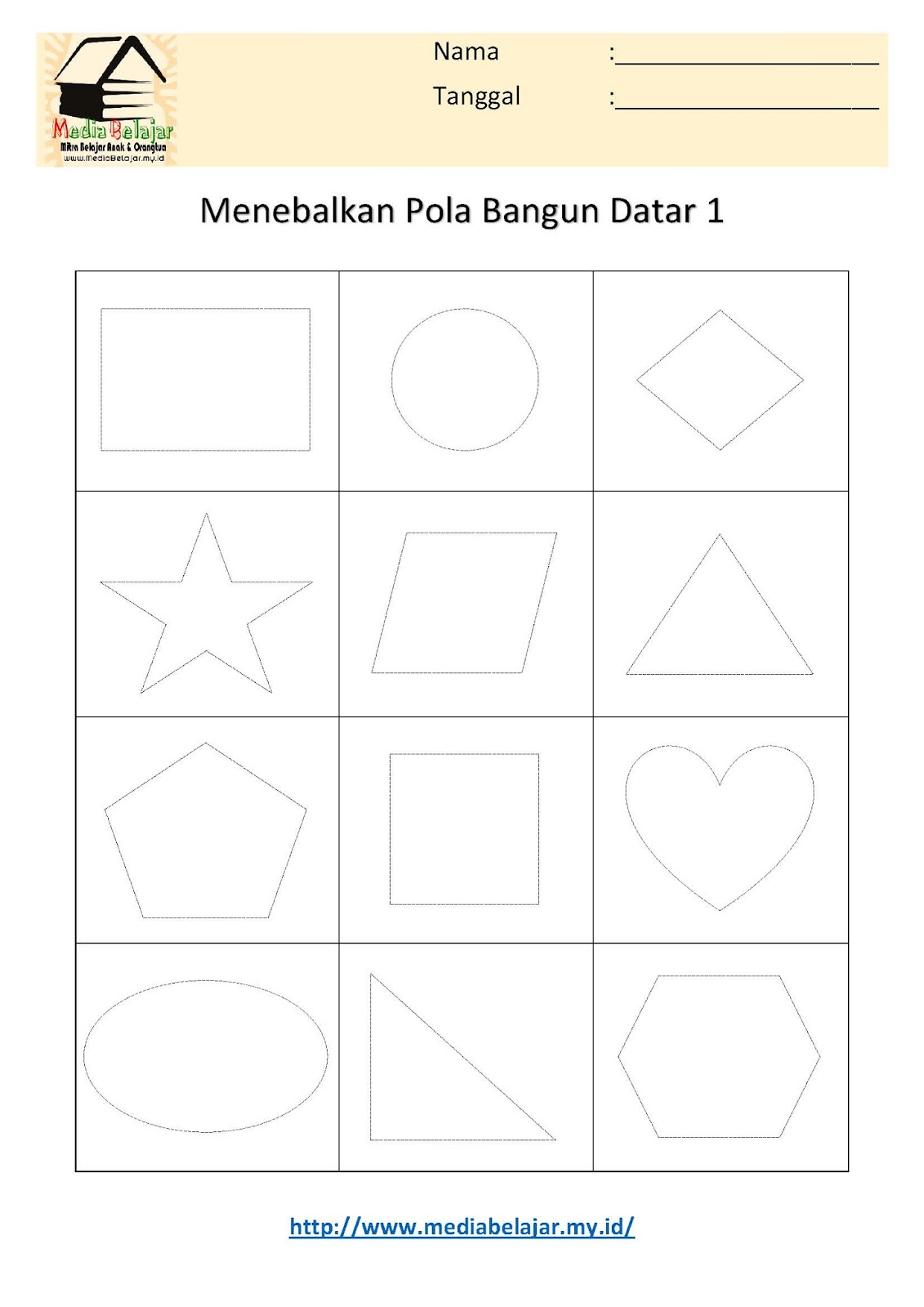 Lembar kerja untuk melatih motorik halus anak TK/PAUD