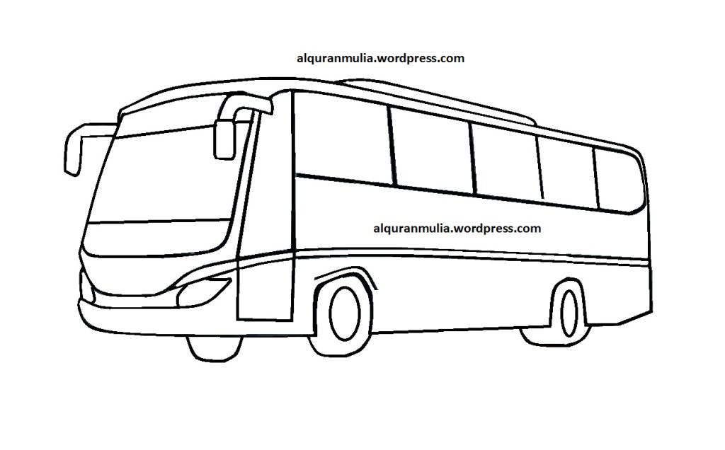 PAUD/TK Tema Kendaraan Sketsa gambar bus