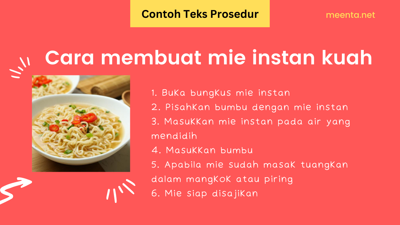 teks prosedur cara membuat mie instan kuah