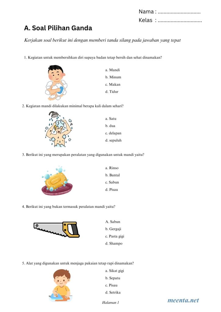 Soal Program Khusus (Progsus) Tunagrahita SMALB 1