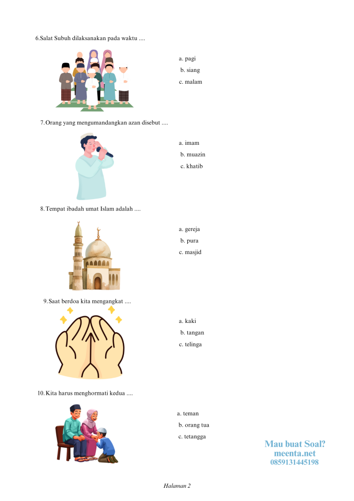 Soal Agama Islam Kelas 2
